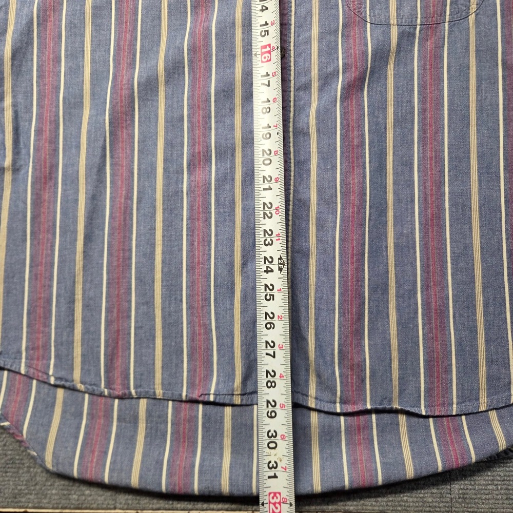 Vintage 1991 Dockers Shirt Mens L Striped Long Sleeve 90s Cotton Preppy Grandpa - Picture 10 of 14